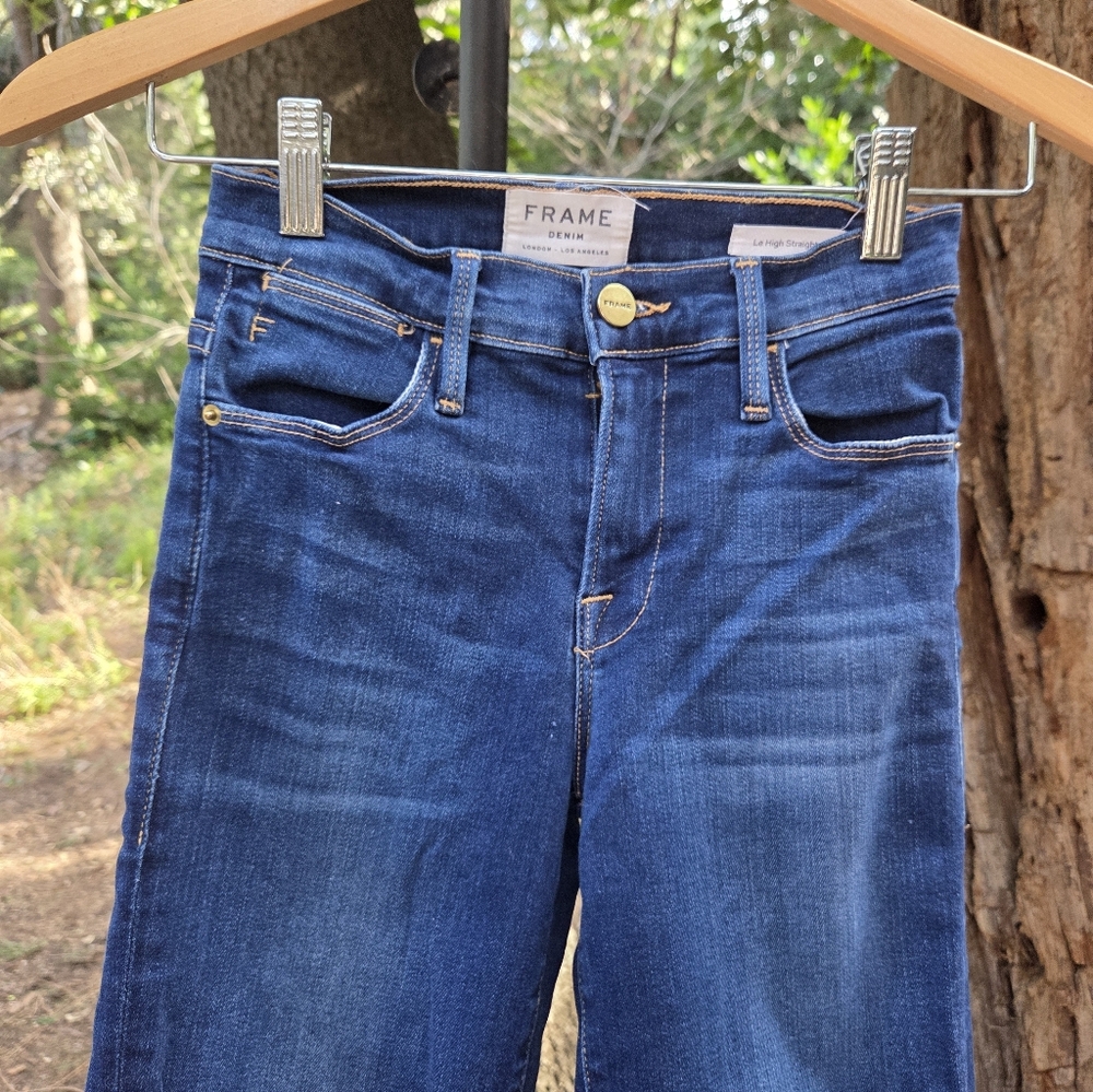 FRAME Denim Le High Straight Jeans Size 23 - Picture 2 of 9